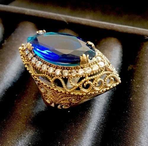 Blue Topaz Set in Genuine 925 Sterling Silver Imported Ring